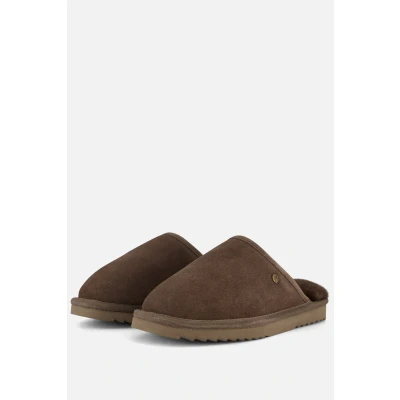 Afbeelding van Warmbat Australia Pantoffels, Maat: 46, Bruin Veloursleer