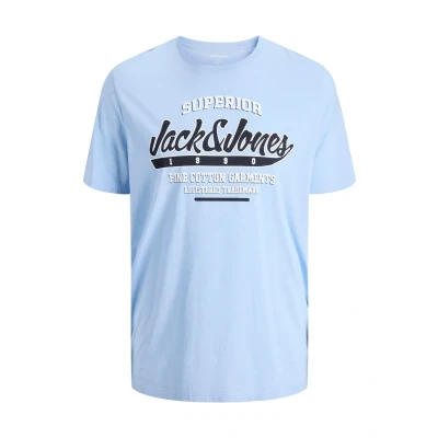 Afbeelding van JACK&amp;JONES PLUS JJELOGO TEE SS O NECK 24/25 NOOS PLS Heren T shirt Chambray Blue Melange