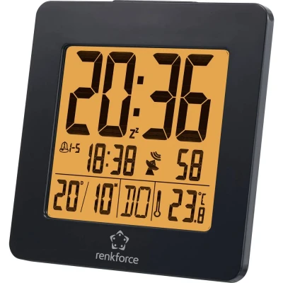 Afbeelding van Renkforce 1383425 Wekker Zendergestuurd Zwart Alarmtijden 2