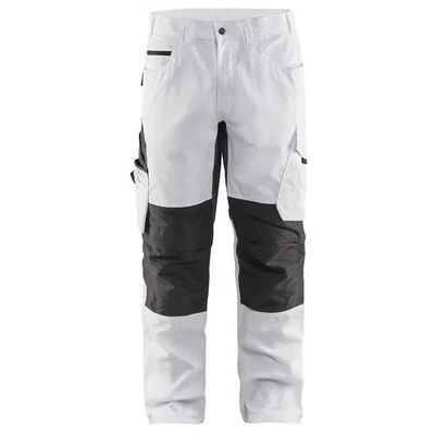 Image de Pantalon peintre stretch blanc/gris foncé