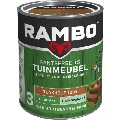 Afbeelding van Rambo Pantserbeits Tuinhout Transparant Zijdeglans Teakhout 1204 0,75 liter