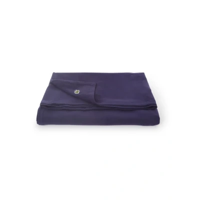Afbeelding van Lacoste L Piqué Plaid Van Katoen 130 X 170 Cm Blauw