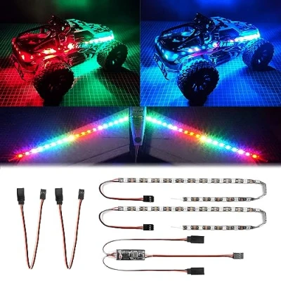 Afbeelding van RC LED Strip Light Kit Car Crawler Truck Vliegtuig Boot Drone Traxxas TRX4 Axial SCX10 Vaste Wing Kleur bewerkbaar