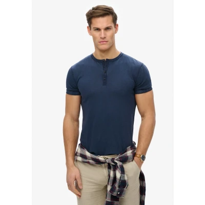 Afbeelding van Superdry SLUB Short Sleeve Grandad Tshirt basic, Heren, Maat: Large, Lauren navy