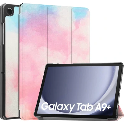 Afbeelding van imoshion Tablet Hoes Geschikt voor Samsung Galaxy Tab A9 Plus Design Trifold Bookcase Meerkleurig /Sky