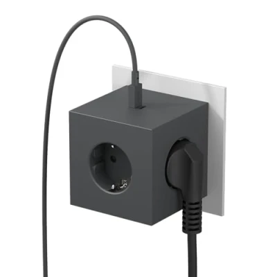 Image de Avolt Square 2 Socket Extender w/30W Dual USB C Stockholm Black