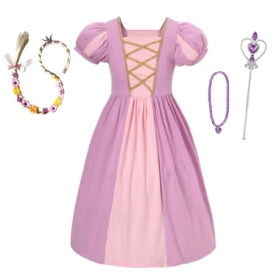 Afbeelding van Lito Angels Deguisement Robe Princesse Raiponce avec Accessoires pour Enfant Fille Taille 12 18 mois, Violet (étiquette en tissu 70)