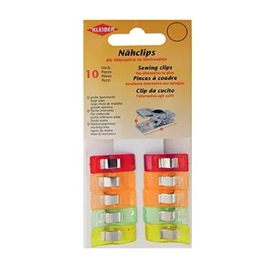 Afbeelding van Kleiber 10 stuks kunststof naaiklemmen, meerkleurig, 2,5 x 0,9 1,2 cm