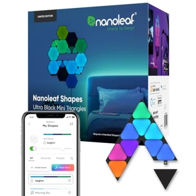 Afbeelding van Nanoleaf Shapes Mini Triangles Uitbreidingspakket 10 Panelen Zwart