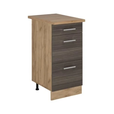 Afbeelding van Vicco Keukenonderkast R Line, Edel grijs/Krachtige Eik goud, 40 cm met laden, WB