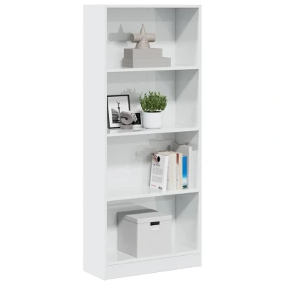 Afbeelding van vidaXL Boekenkast 60x24x143 cm bewerkt hout hoogglans wit