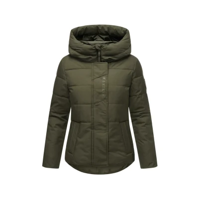 Afbeelding van MARIKOO N019 Winterjas voor dames, XS 3XL, gewatteerde jas, binnenlussen, lichtgewicht, warme damesjas, Donker olijfgroen, 3XL
