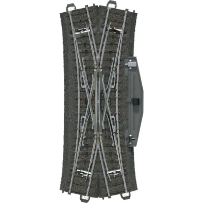 Afbeelding van H0 Märklin C rails (met ballastbed) 24624 Engels wissel 24.3 Met elektrische aandrijving en verlichte wissellantaarn 188.3 mm
