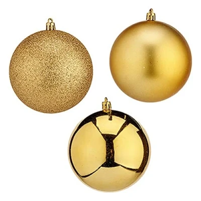 Afbeelding van Kerstballen Ø 10 cm 6 Stuks Gouden PVC