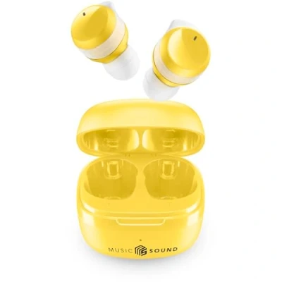 Afbeelding van Music Sound De FLOW draadloze Bluetooth hoofdtelefoon voor in het oor Play Time 25H Geel