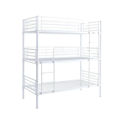 Afbeelding van Stapelbed metaal 3 eenpersoonsbedden &quot;Havin&quot; 90 x 190 cm Wit