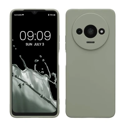 Afbeelding van kwmobile telefoonhoesje geschikt voor Xiaomi Redmi A3 Hoesje smartphone Precisie camera uitsnede In grijsgroen