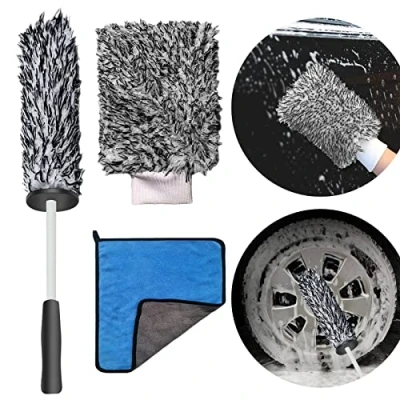 Afbeelding van Extra fijne microvezelreinigingsborstel voor aluminium velgen, een zachte reiniging tot diep in het velgbed, ideaal hoogwaardige autovelgen