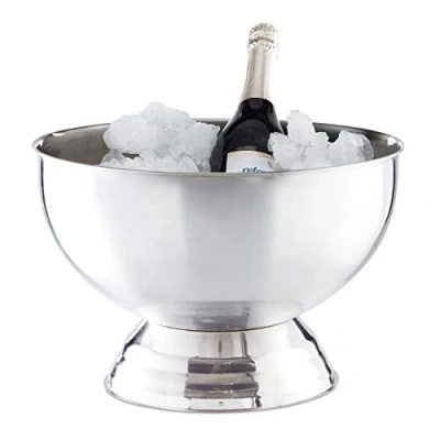 Afbeelding van Relaxdays champagnekoeler schaal wijnkoeler rvs ijsemmer flessenkoeler