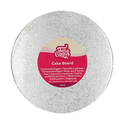 Afbeelding van FunCakes Cake Board Rond Zilver Ø22,5 cm Taartonderlegger Taartkarton