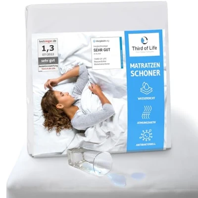 Afbeelding van 150 x 200 cm, waterdicht, afvoere matrasoplegger, anti mijt, overtrek onder hoeslaken, waterdichte matrasbeschermer, hygiënische cm