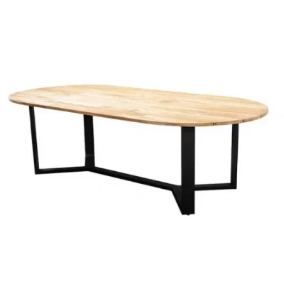 Afbeelding van Kaihou table 260x122cm. oval alu black/teak Yoi