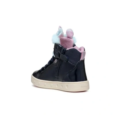 Afbeelding van Geox Skylin GIRL Light UP Sneakers hoog voor kinderen, Maat: 27, Navy/multicolor Imitatieleer/ textiel