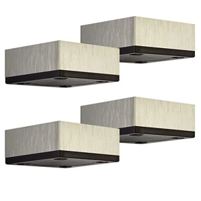 Afbeelding van SOTECH Set van 4 meubelpoten Motel 65 x mm hoogte 25 roestvrijstalen look aluminium steunpoten