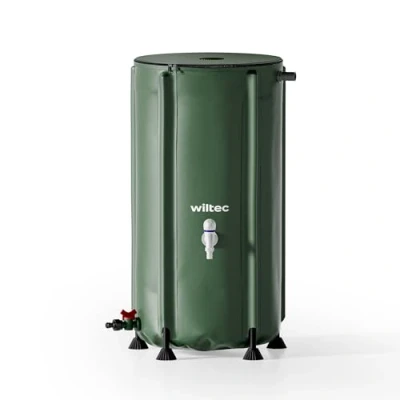 Afbeelding van Wiltec Opvouwbare regenton 100 liter met deksel, pvc 620 g/m², regenwaterreservoir kraan, tuinwaterreservoir slangaansluiting