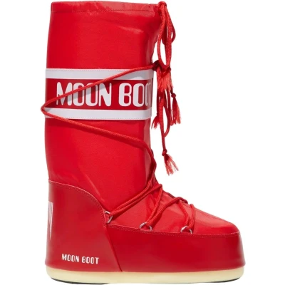 Afbeelding van Moon Boot ICON Unisex Veterlaarzen, Maat: 35 38, Red Imitatieleer/ textiel