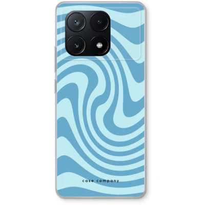 Afbeelding van Case Company® hoesje geschikt voor Xiaomi Poco X6 Pro Swirl Blauw Soft Cover Telefoonhoesje Bescherming aan alle Kanten en Schermrand
