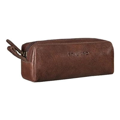 Afbeelding van STILORD &#039;Linus&#039; lederen pennenetui vintage etui pennen pennenhouder school mannen en vrouwen, Maraska donkerbruin, Classic