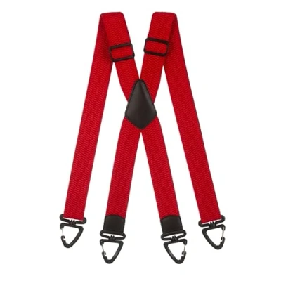 Afbeelding van Olata Robuuste X bretels met kunststof karabijnhaken, 4 cm, Rood