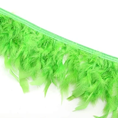 Afbeelding van Sowder 1,8 m kalkoenveren pony voor trouwjurk, naaien, knutselen, decoratie (limoengroen)