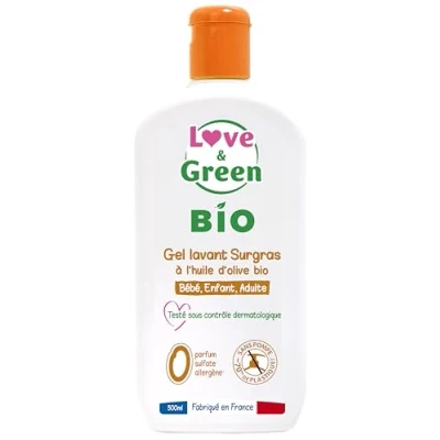 Afbeelding van Love &amp; Green Surgras gel zonder parfum biologisch sulfaat, 500 ml, gemaakt in Frankrijk
