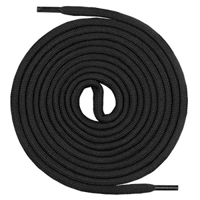 Afbeelding van Mount Swiss© Kwaliteit veters, rond, veters voor wandelschoenen, extreem duurzaam, ø 4 mm, lengtes 70 220 cm, zwart.