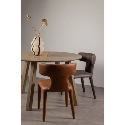 Afbeelding van Permit eetkamerstoel leerlook cognac