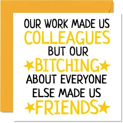 Afbeelding van Afscheidscadeau voor collega&#039;s, vrouwen, mannen Chance Colleagues B*tching Friends Wenskaart &quot;Sorry Your Leaving Good Luck In New Job&quot;, 145 mm x mm, grappige felicitatiekaart