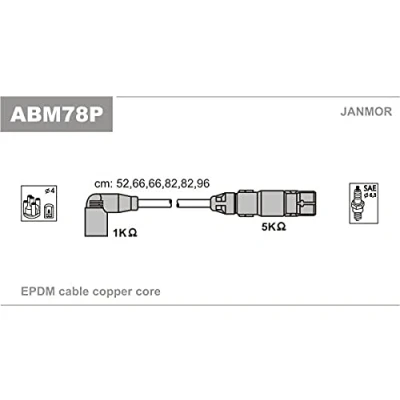 Afbeelding van JANMOR ABM78P Bougiekabelset