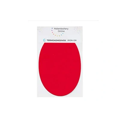Afbeelding van Haberdashery Online Strijkpatches voor het repareren van sportkleding 6 kniebeschermers of dekbedden 13,9 x 9,3 cm. Kleur: rood