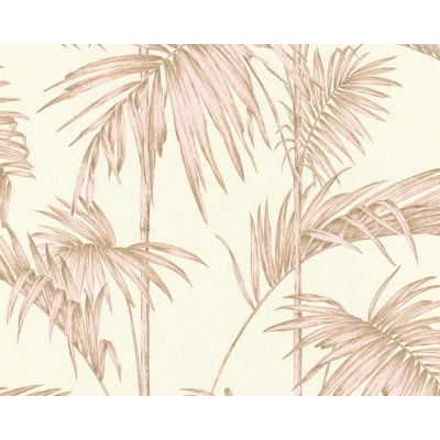 Afbeelding van PALMBLADEREN BEHANG Botanisch goud roze A.S. Création Metropolitan Stories