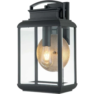 Afbeelding van Quoizel LED Wand Buitenlamp Byron 1X E27 Max 60W IP44 Dimbaar Graphite with Pewter Reflector