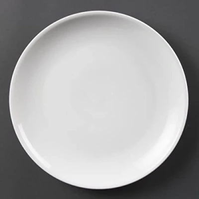 Image de Assiettes Plates Rondes en Porcelaine Blanche 280 mm x 6 Olympia