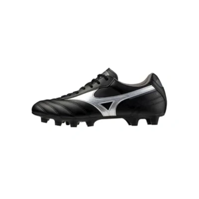 Afbeelding van Mizuno Morelia II CLUB Voetbalschoenen met kunststof noppen, Heren, Maat: 43, Black/galaxy silver/dark shadow Hoogwaardig imitatieleer
