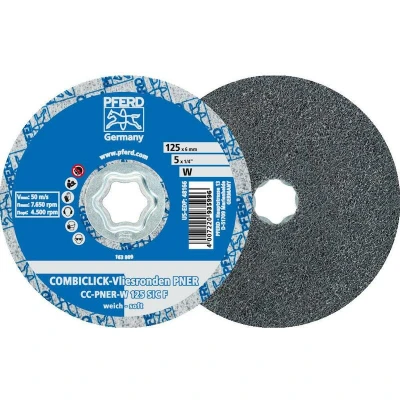 Afbeelding van PFERD 42002056 Combiclick geperste vliesschijf CC Pner Ø 125 mm zacht SiC fijn voor finish Diameter 125 mm