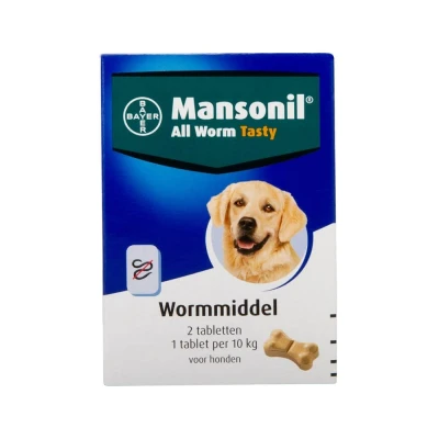 Afbeelding van Mansonil Hond All Worm Tasty Tabletten 2 ST