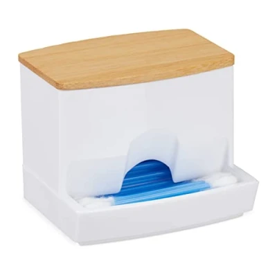 Afbeelding van Relaxdays wattenstaafjeshouder wattenstaafjes dispenser houder acryl oorstaafjes kleurenmix 2, M
