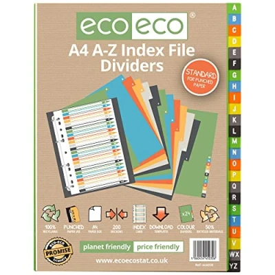 Afbeelding van eco 24 tabbladen A Z 50% gerecycled A4