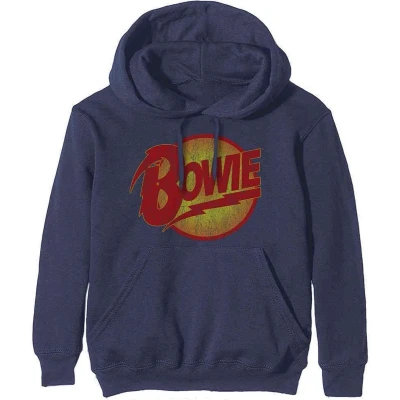 Afbeelding van David Bowie Vintage Diamond Dogs Logo Hoodie/trui L Blauw