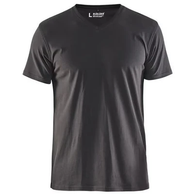 Image de T Shirt col en V gris foncé